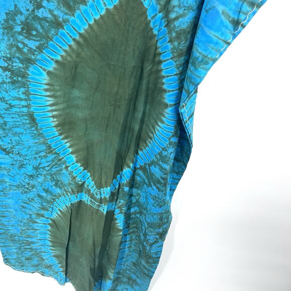 Vintage Stoneage Arts Boho Tie Dye Embroidered Mumu Kaftan Dress One Size - Picture 3 of 7